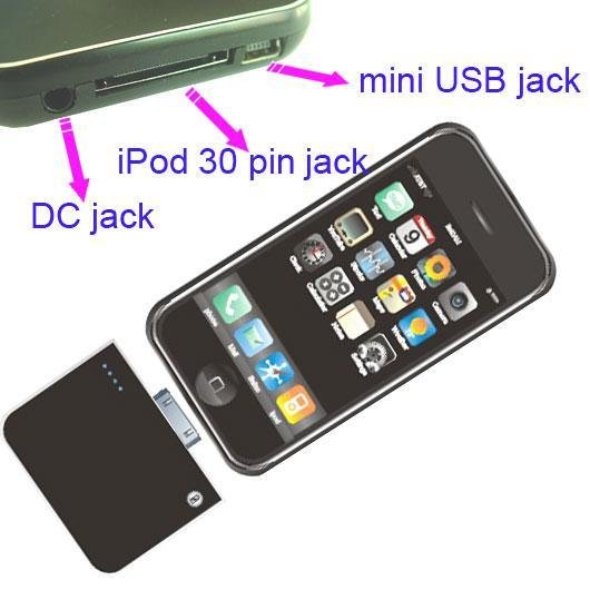 Portable battery charger for ipod/iphone/iphone 3G 2