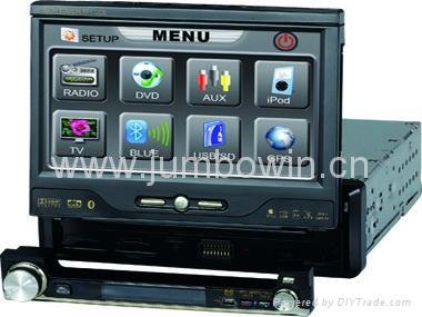 7" touchscreen one din car dvd player with TV+FM(RDS)+IPOD+USB/SD+Bluetooth