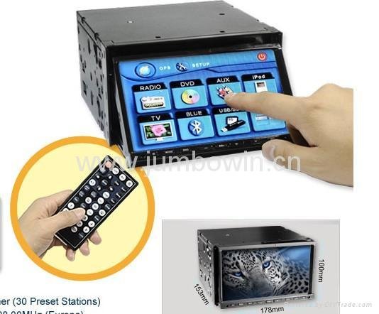 7" touchscreen 2-DIN car dvd with TV+FM(RDS)+SD+Bluetooth+CDC+GPS system 2