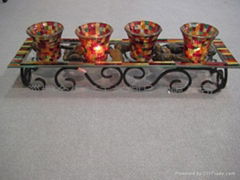 glass mosaic candle holders