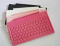 IPAD2 Silicon QWERTY Bluetooth keyboard with High quality Folding PU Leather pro 1