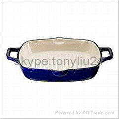 Cast Iron 12 Square Grill Pan in Indigo