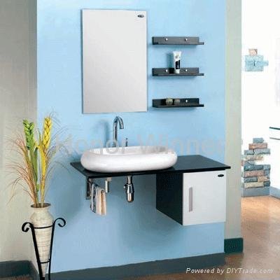bathroom Solid Wooden Cabinet Included Ceramic Basin 1