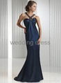 Hot sale special design beaded neckline evening dress