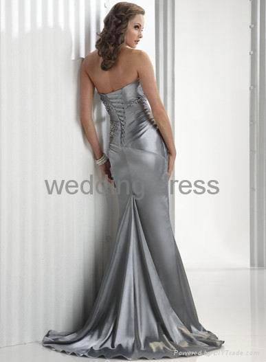 Hot sale special design beaded neckline evening dress 4