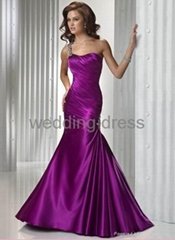 Noblest mermaid evening dress/beaded evening gown/satin material