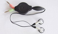 Retractable Network earphone/headphone