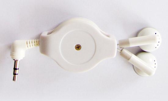 Retractable music earphone/headphone for Ipod 2