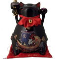 Hand Painting Porcelain Lucky Cat on Red Bag for Feng Shui 3