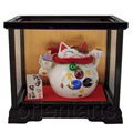 Hand Painting Porcelain Lucky Cat on Red Bag for Feng Shui 4