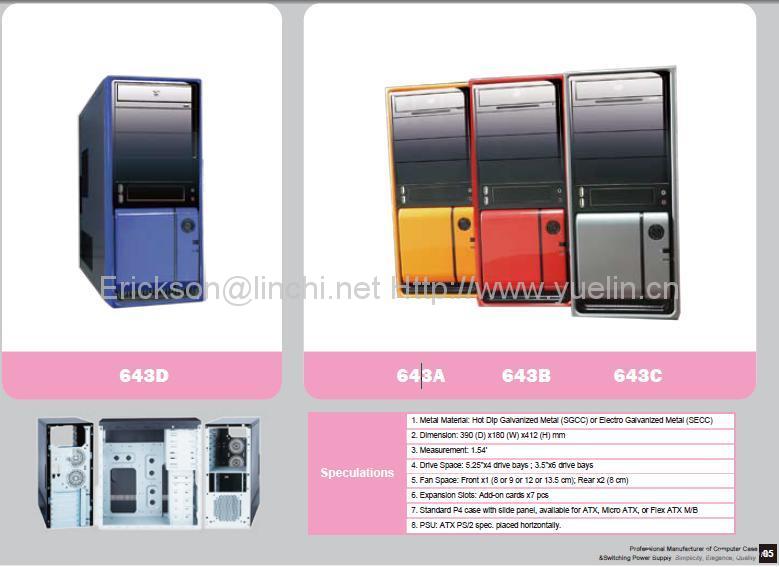 Linchi computer case with power supply ,SMPS NO643-633