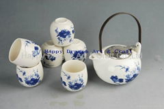 Blue and White Porcelain Japanese style tea set