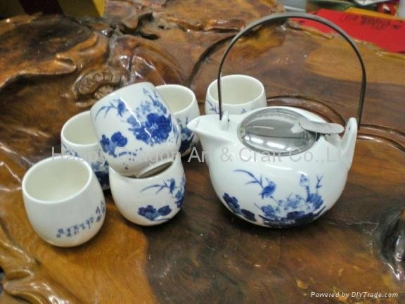 Porcelain Blue and white Japanese style tea set 1