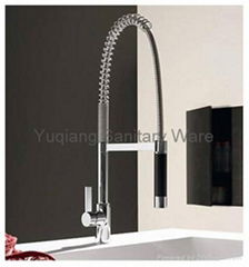 brass spring kitchen faucet