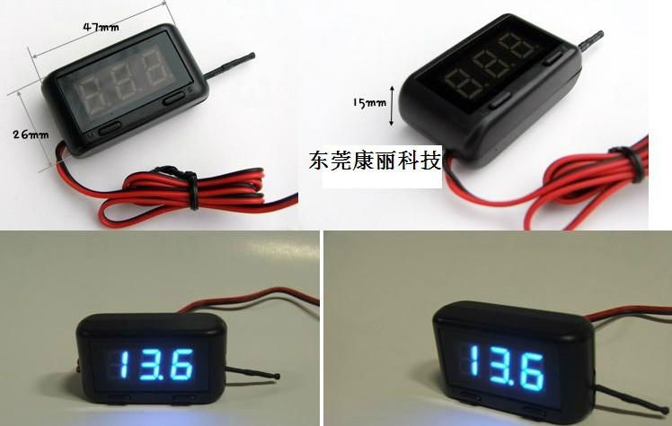 car digital thermometer and voltage meter