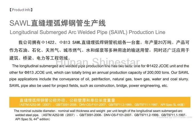 Longitudinally welded steel pipe LSAW 4