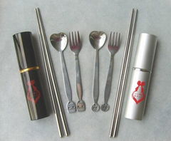 Heart-type stainless steel tableware