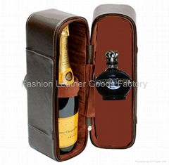 Faux leather (PU, PVC) Or Genuine Leather wine bottle bag/holder