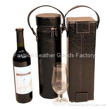 Faux leather (PU, PVC) Or Genuine Leather wine bottle bag/holder 3