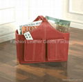 Faux Leather (PU, PVC) Or Genuine Leather Magazine Basket, Leather magazine tote 4