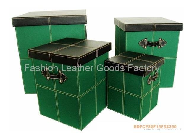 Faux Leather (PU, PVC) Or Genuine Leather Storage Box 4