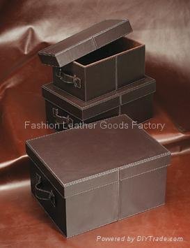 Faux Leather (PU, PVC) Or Genuine Leather Storage Box 5