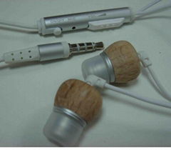 Wooden Handsfree Earphone for iPhone