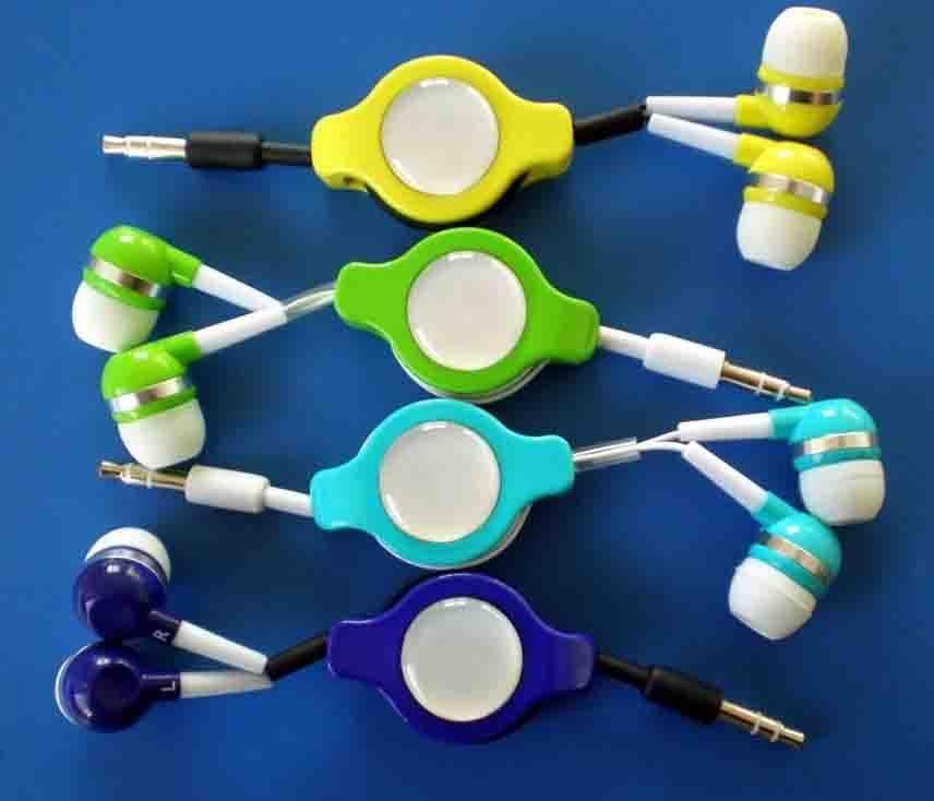 Retractable Earphone for CD,DVD, ipod, mp3/mp4 player 2