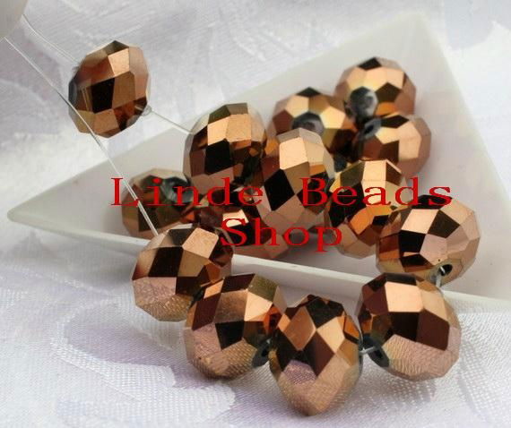 5040 crystal rondelle beads crystal copper plated colour wholesale 2