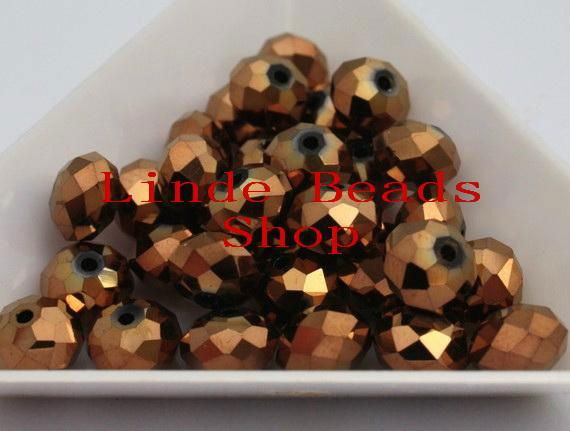 5040 crystal rondelle beads crystal copper plated colour wholesale 3