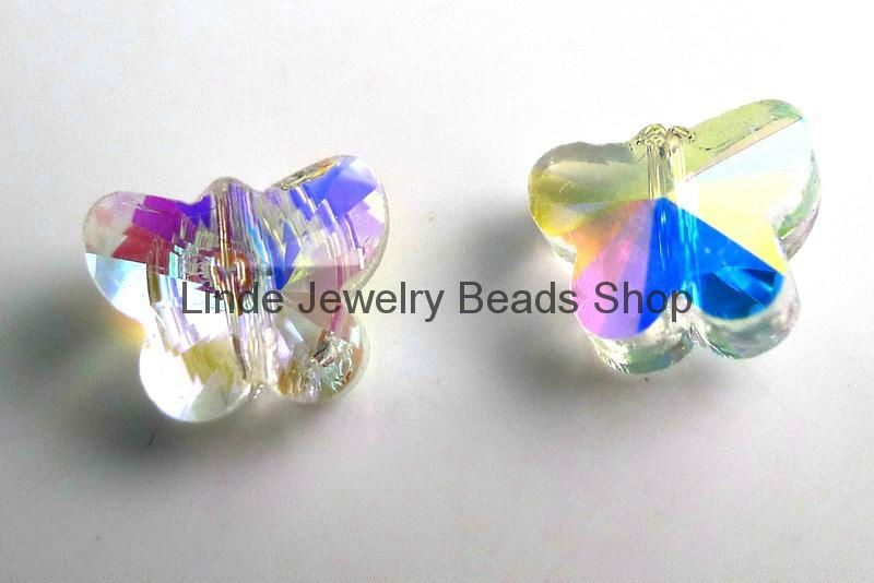 10mm/14mm 5754 Cross-drilled Butterfly crystal beads, jewerly beads,