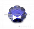 Synthetic colored gemstones at factory