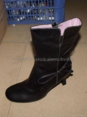 Bata stock women leather heel boots