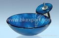 Tempered Glass Sinks,Glass Basins,Glass Bowls with Glass Faucets 4