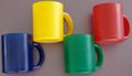 colored glass mug