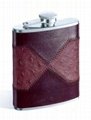 Leather stainless steel /hip flask