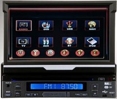 7''TFT LCD 1 din car dvd player with touchscreen,GPS,dvb-t,RDS,