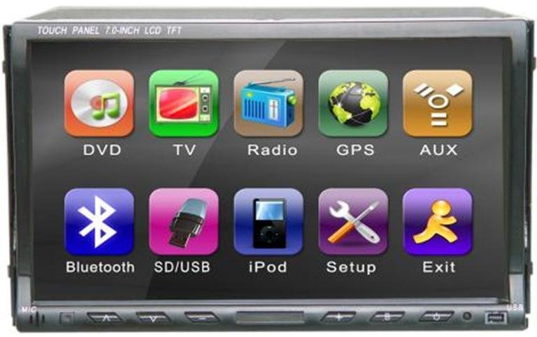 7'' LCD 2 din car dvd player with DVB-T/GPS,IPOD,bluetooth,touchscreen