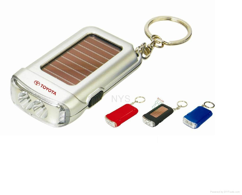 2 LED Solar Flashing Keychain 