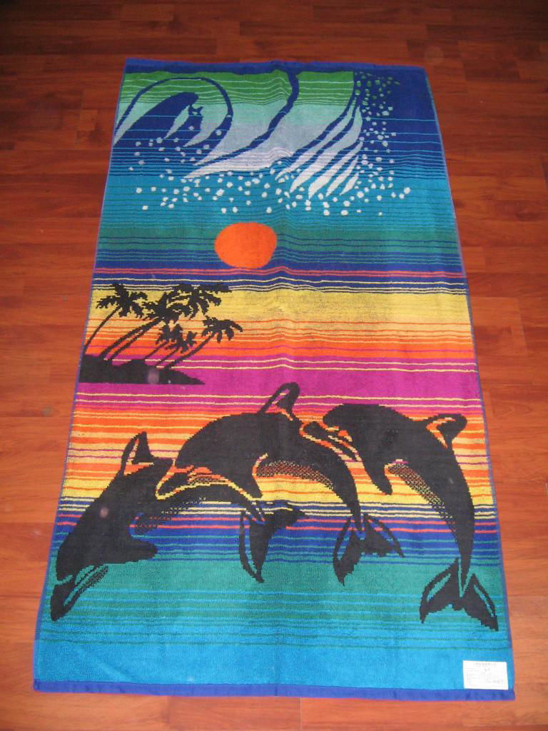 100% cotton Jacquard beach towel 2