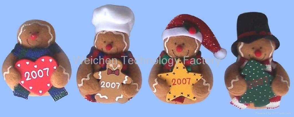 Christmas Ornament Asst.- Gingerbread w/ year marks 