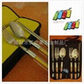 Portable Travel A set of Stainless cutlery （Bowls chopsticks spoons forks）