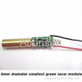 8mm smallest 5mW  green laser module