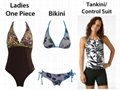 Ladies Swimwear Bikini Tankini and One Piece Swimsuit
