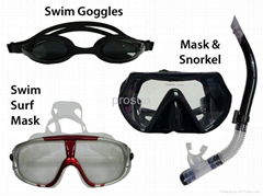 Swim Goggles and Masks and Snorkels