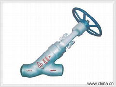 carbon steel butt welded Y type globe valve