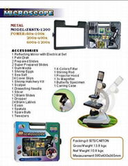 metal kids microscope set