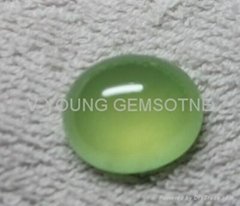 Green prehnite gemstone