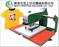 Half automatic shaking head double location heat press machine