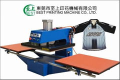 operated double location heat press machine